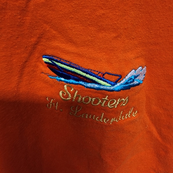 Hanes Beefy-T Men's Size Large  Shooters Ft. Lauderdale Orange T-shirt - Picture 4 of 7